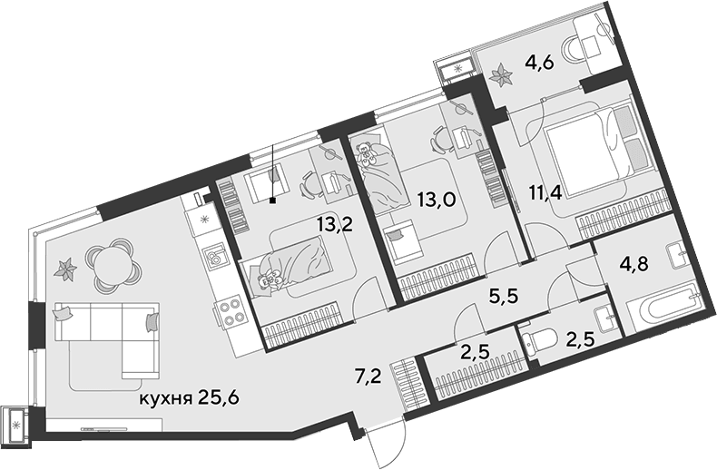 Продается 4-комн. квартира, 87.5 м²