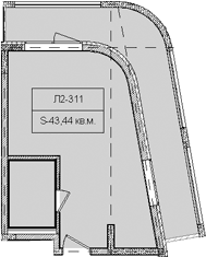 Продается 1-комн. квартира, 43.44 м²