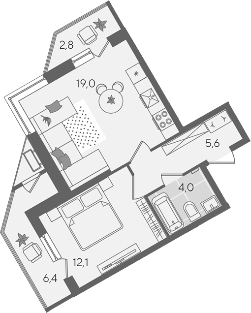 Продается 2-комн. квартира, 40.7 м²