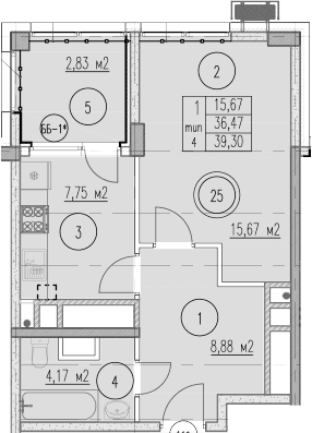 Продается 1-комн. квартира, 36.47 м²