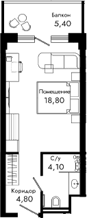 Продается 1-комн. квартира, 27.7 м²