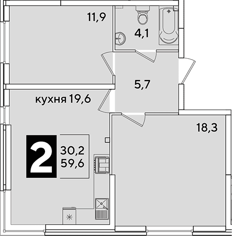 Продается 3-комн. квартира, 59.6 м²