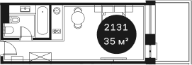 Продается 1-комн. квартира, 35.02 м²