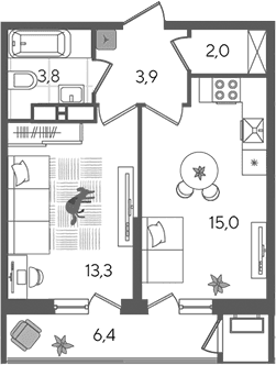Продается 2-комн. квартира, 38 м²