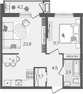 Продается 2-комн. квартира, 45 м²