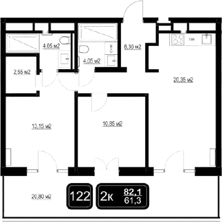 Продается 3-комн. квартира, 61.3 м²