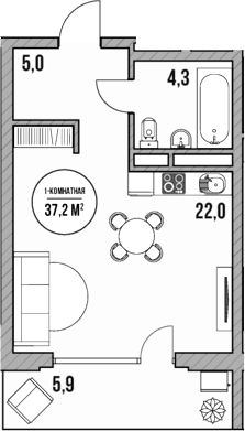 Продается 1-комн. квартира, 31.3 м²