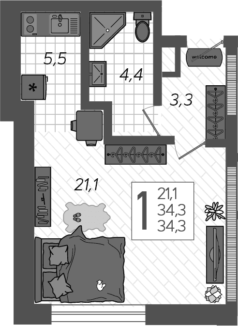 Продается 1-комн. квартира, 36.8 м²