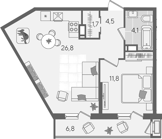 Продается 2-комн. квартира, 48.9 м²