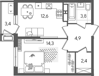 Продается 1-комн. квартира, 38 м²