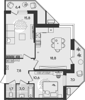 Продается 3-комн. квартира, 57.7 м²
