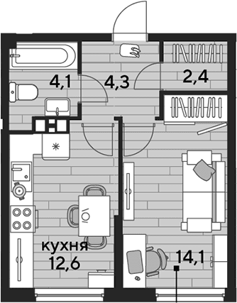 Продается 1-комн. квартира, 37.5 м²