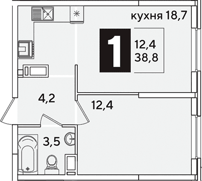Продается 2-комн. квартира, 38.8 м²