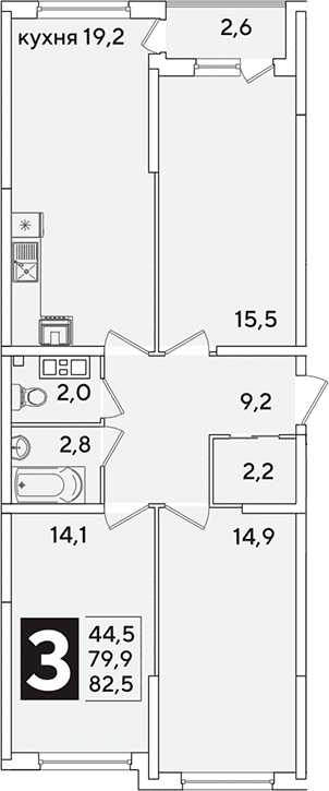 Продается 4-комн. квартира, 82.5 м²