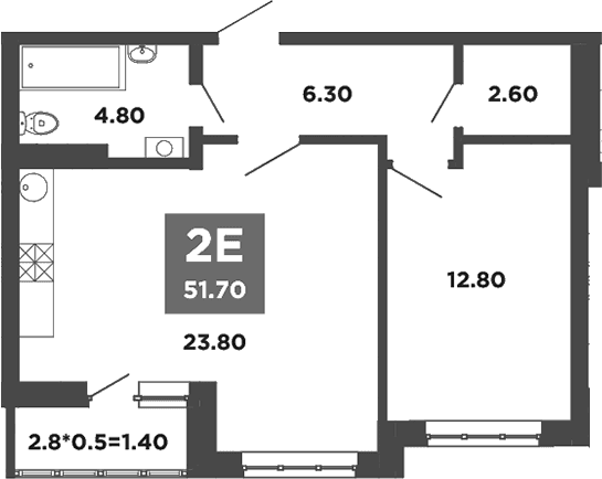 Продается 2-комн. квартира, 50.3 м²