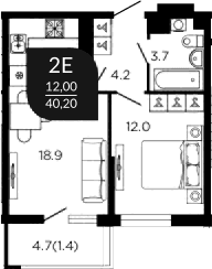 Продается 2-комн. квартира, 39.9 м²