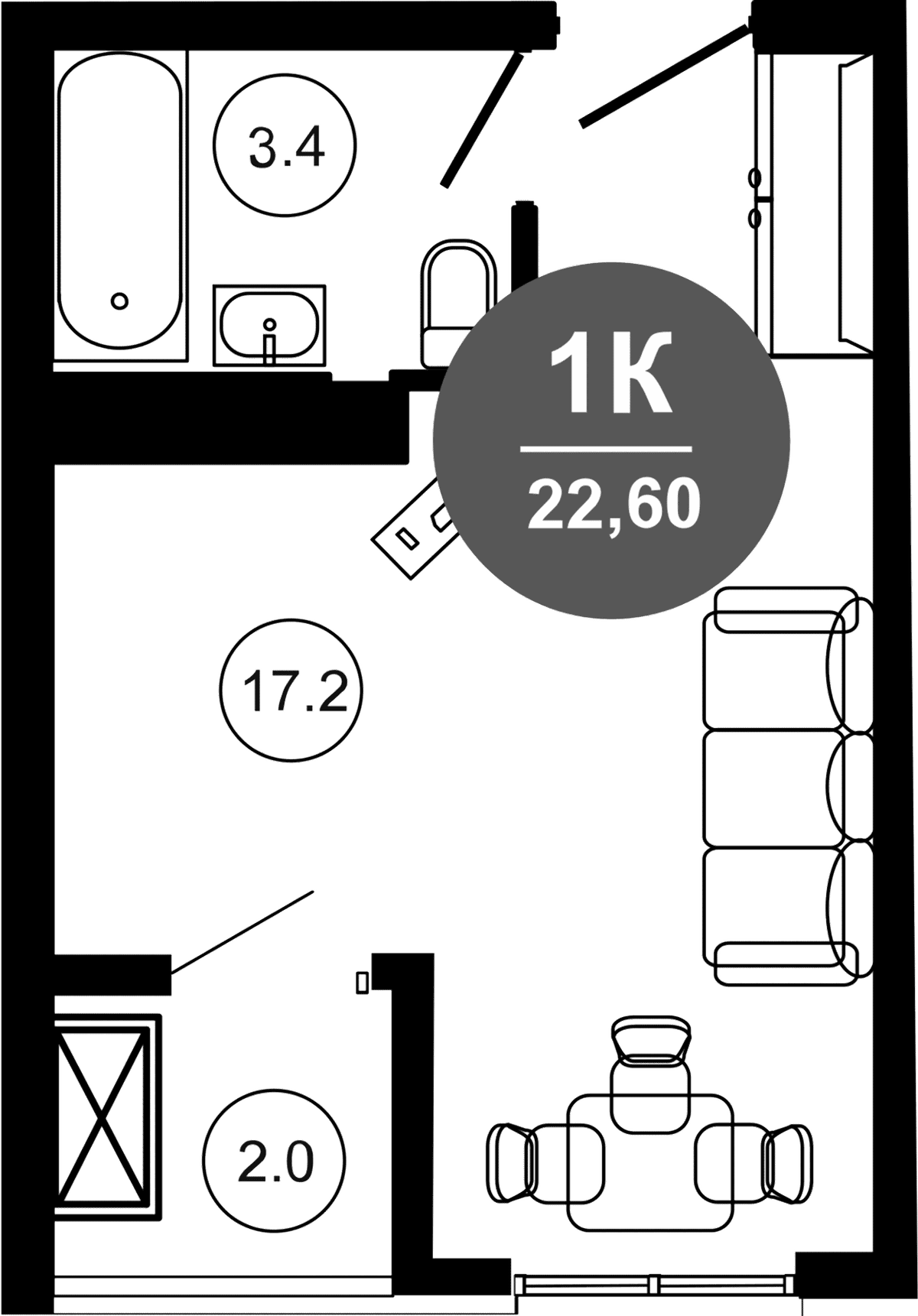 Продается 1-комн. квартира, 20.6 м²