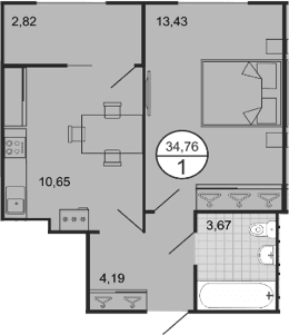 Продается 1-комн. квартира, 31.94 м²