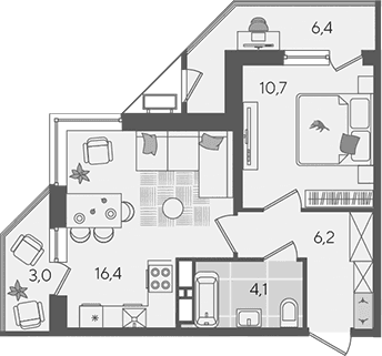 Продается 2-комн. квартира, 37.4 м²