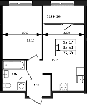 Продается 2-комн. квартира, 35.5 м²