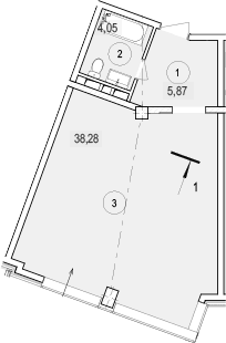 Продается 1-комн. квартира, 48.2 м²