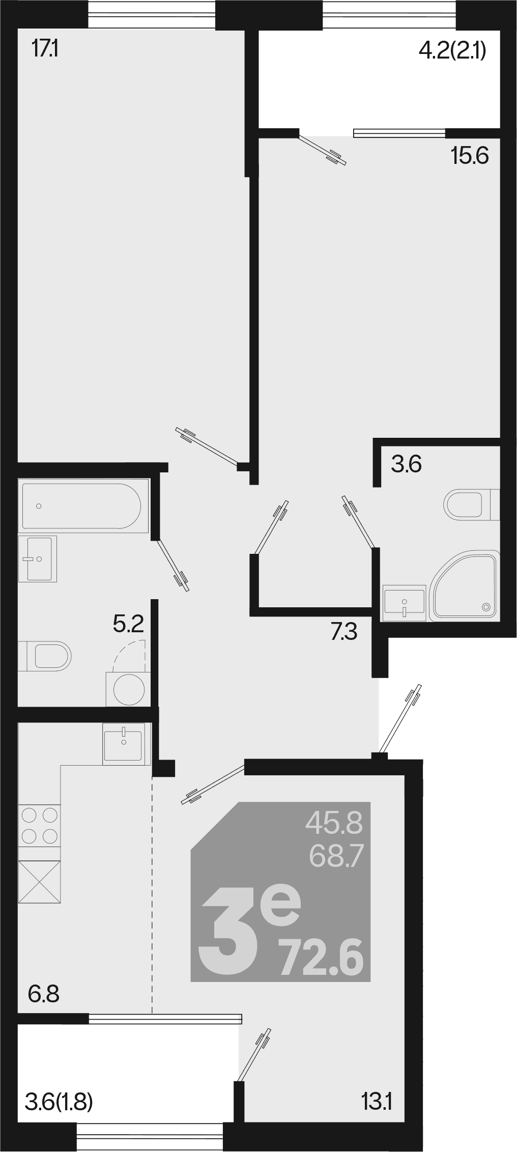 Продается 3-комн. квартира, 68.7 м²
