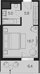 Продается 1-комн. квартира, 27.5 м²