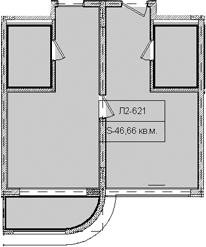 Продается 1-комн. квартира, 46.66 м²