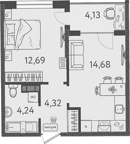 Продается 2-комн. квартира, 35.93 м²