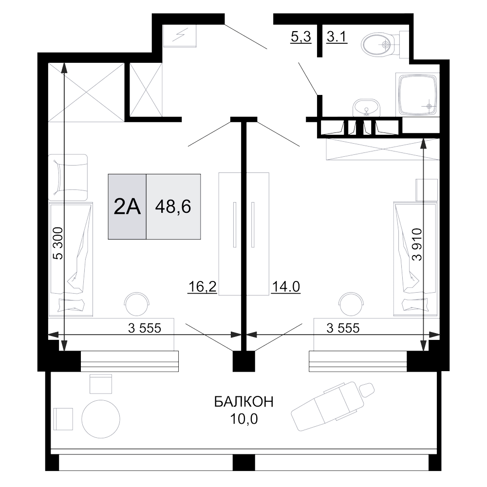 Продается 2-комн. квартира, 38.6 м²