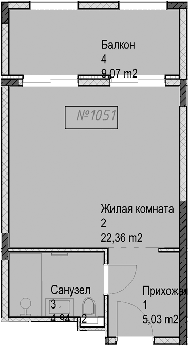 Продается 1-комн. квартира, 32.3 м²