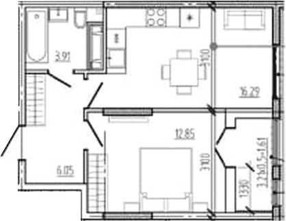 Продается 2-комн. квартира, 39.1 м²