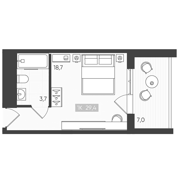 Продается 1-комн. квартира, 22.4 м²