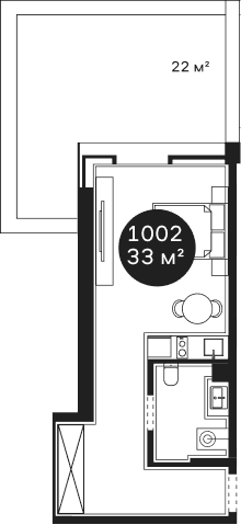 Продается 1-комн. квартира, 33.1 м²