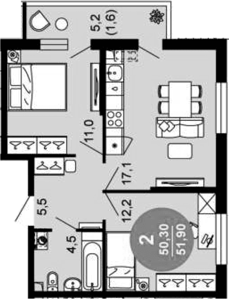 Продается 3-комн. квартира, 50.3 м²
