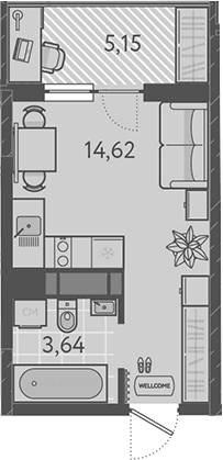 Продается 1-комн. квартира, 18.26 м²