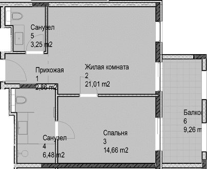 Продается 2-комн. квартира, 48.3 м²