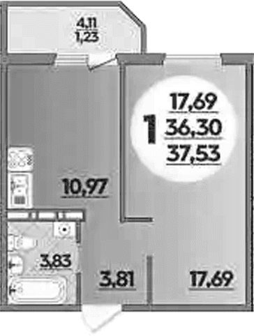 Продается 1-комн. квартира, 36.3 м²