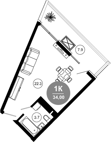 Продается 1-комн. квартира, 27.5 м²