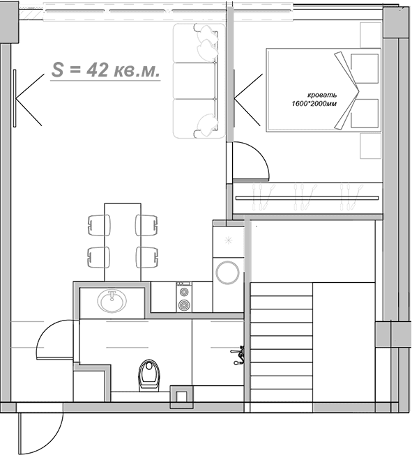Продается 1-комн. квартира, 43.5 м²