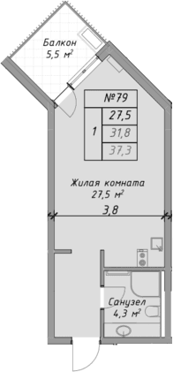 Продается 1-комн. квартира, 31.8 м²