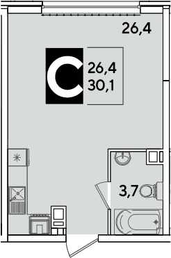 Продается 1-комн. квартира, 30.1 м²