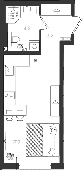 Продается 1-комн. квартира, 25.3 м²