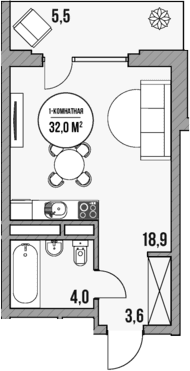Продается 1-комн. квартира, 26.5 м²