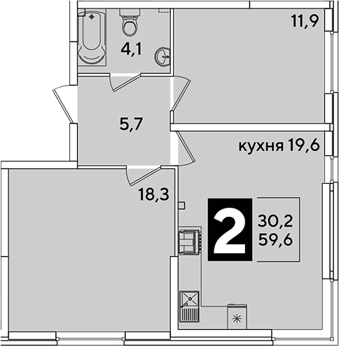 Продается 3-комн. квартира, 59.6 м²