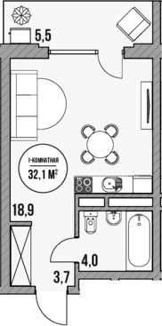 Продается 1-комн. квартира, 26.6 м²