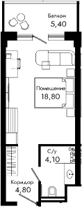 Продается 1-комн. квартира, 27.7 м²