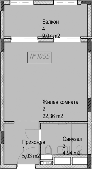Продается 1-комн. квартира, 32.3 м²