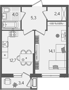 Продается 1-комн. квартира, 38.5 м²