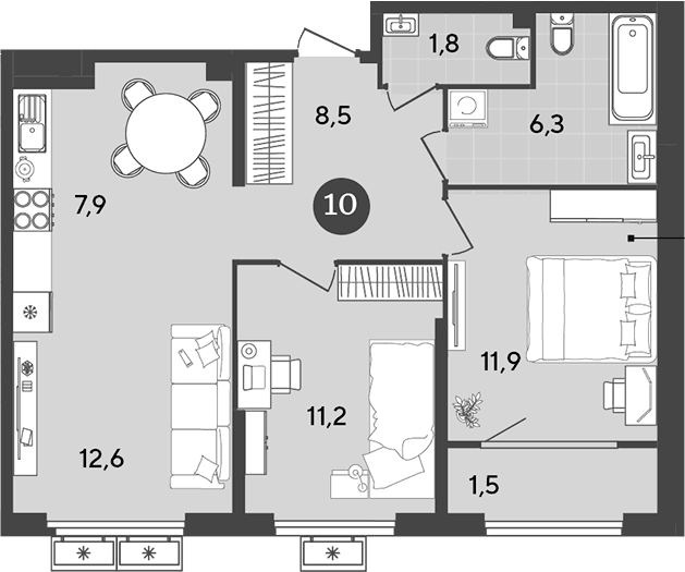 Продается 3-комн. квартира, 60.2 м²